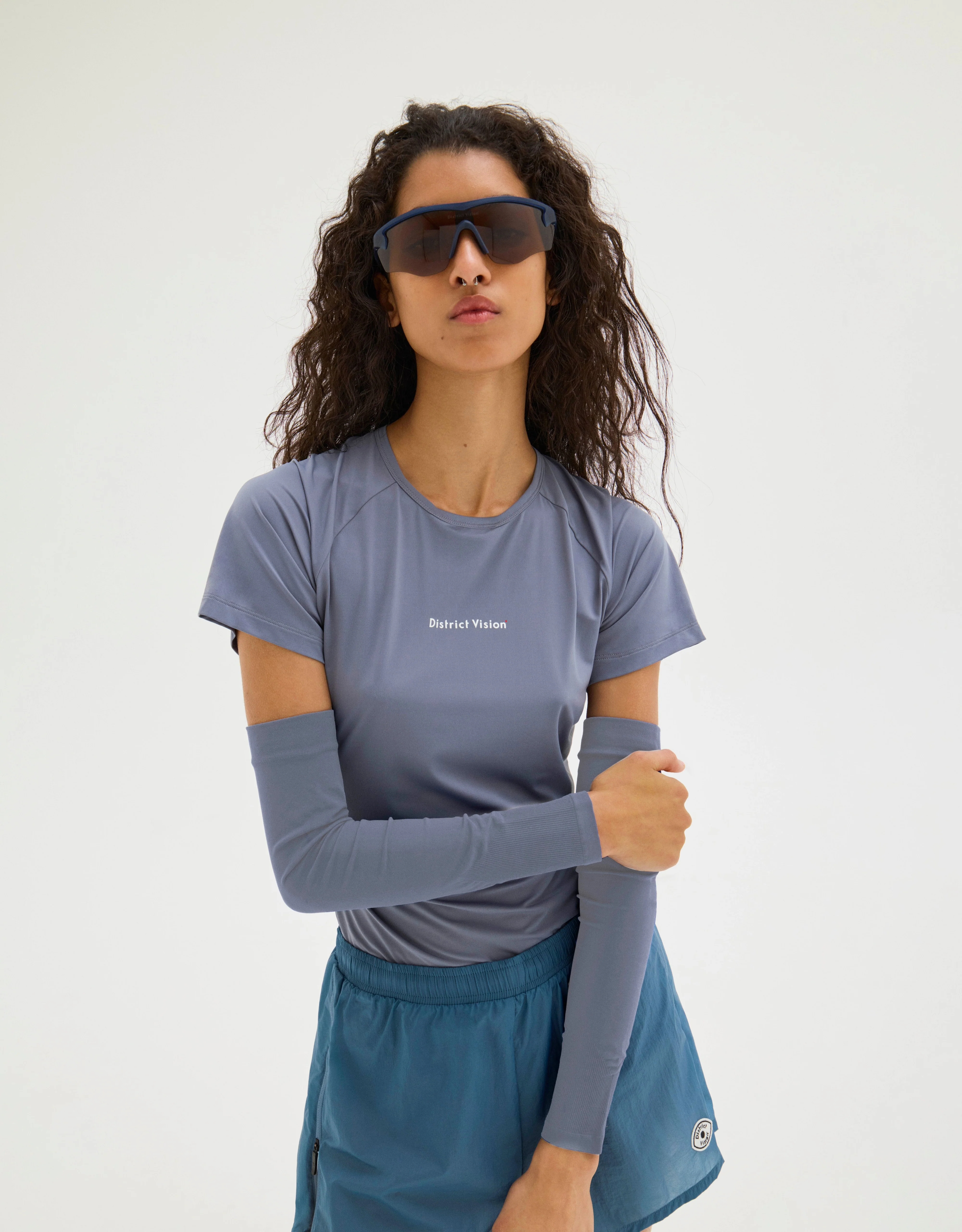 Aloe Short Sleeve Fitted Tee, Marine - Image 3