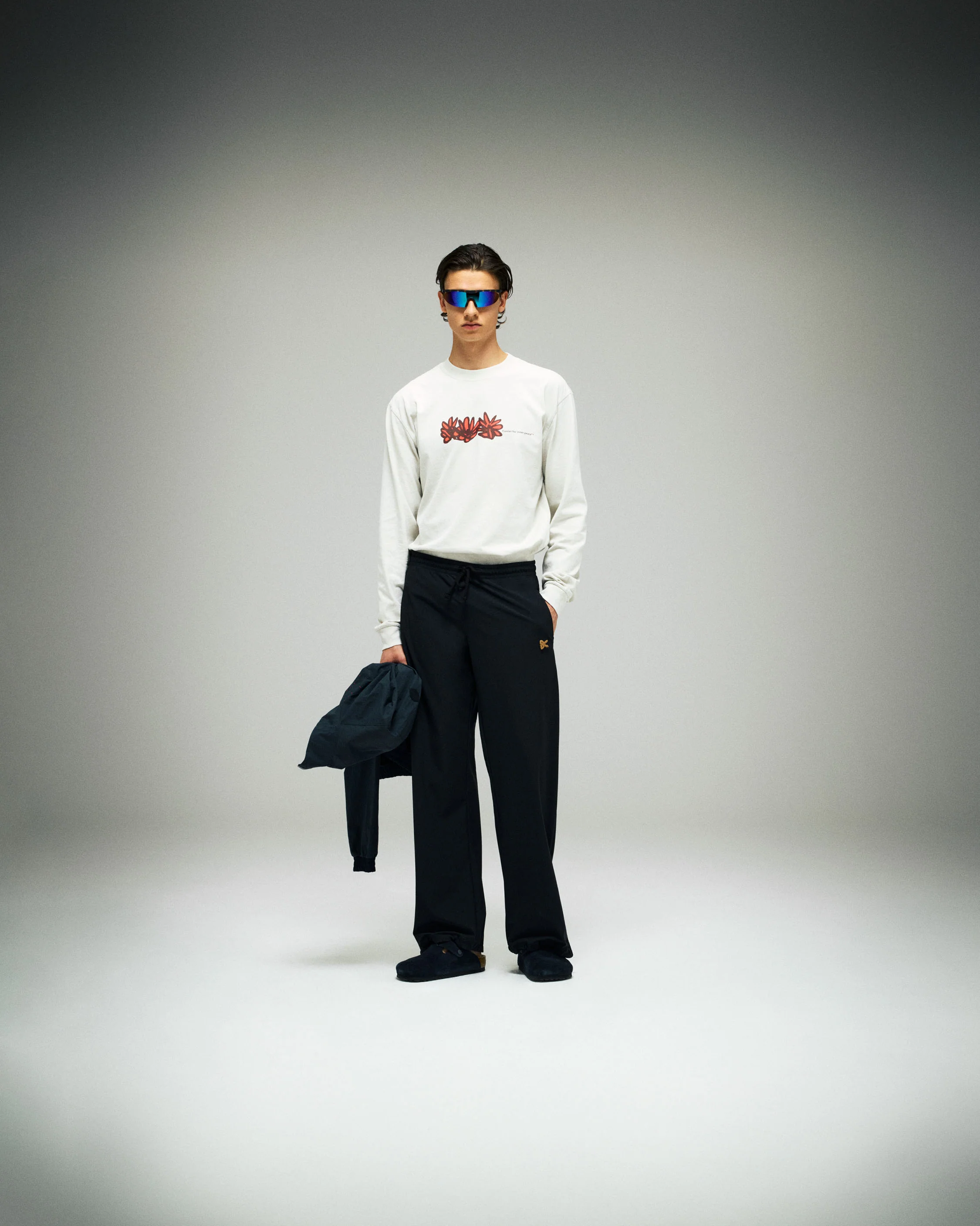 California Cotton Long Sleeve Tee, CFIP Flowers Vintage White - Image 3