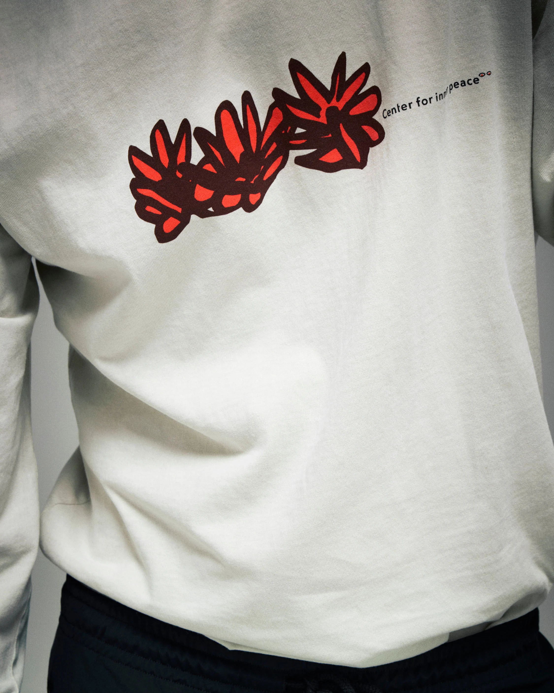 California Cotton Long Sleeve Tee, CFIP Flowers Vintage White - Image 4