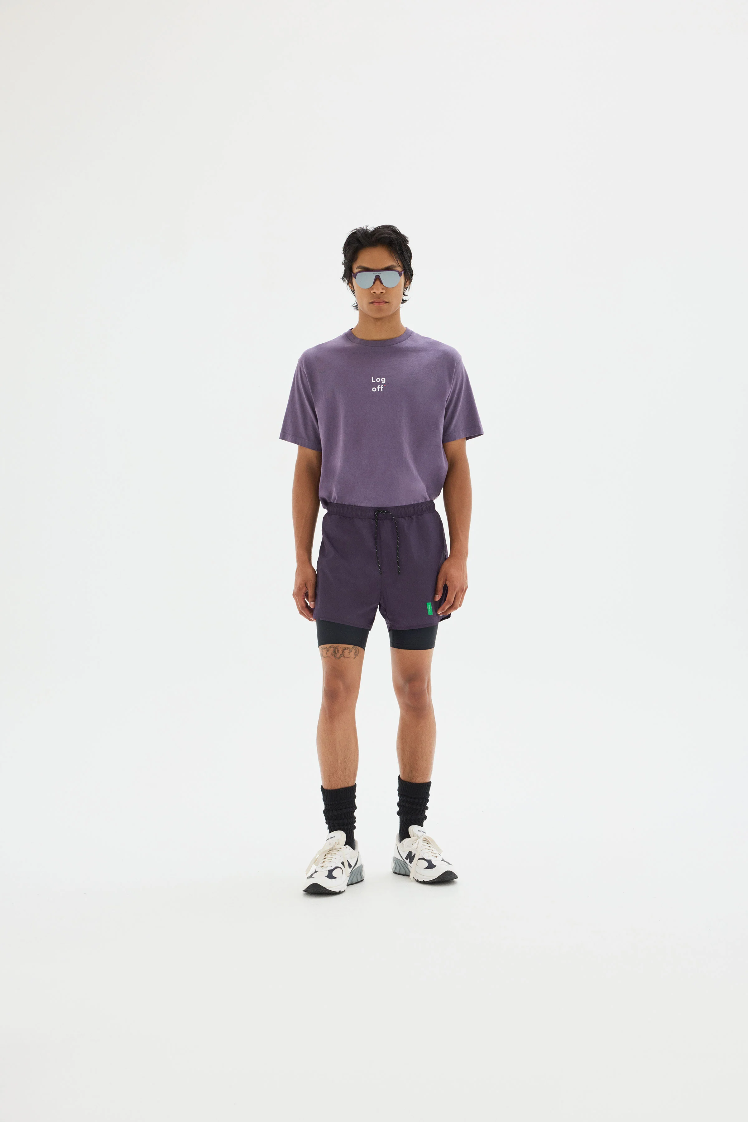 California Cotton Tee, Log Off Vintage Plum - Image 3