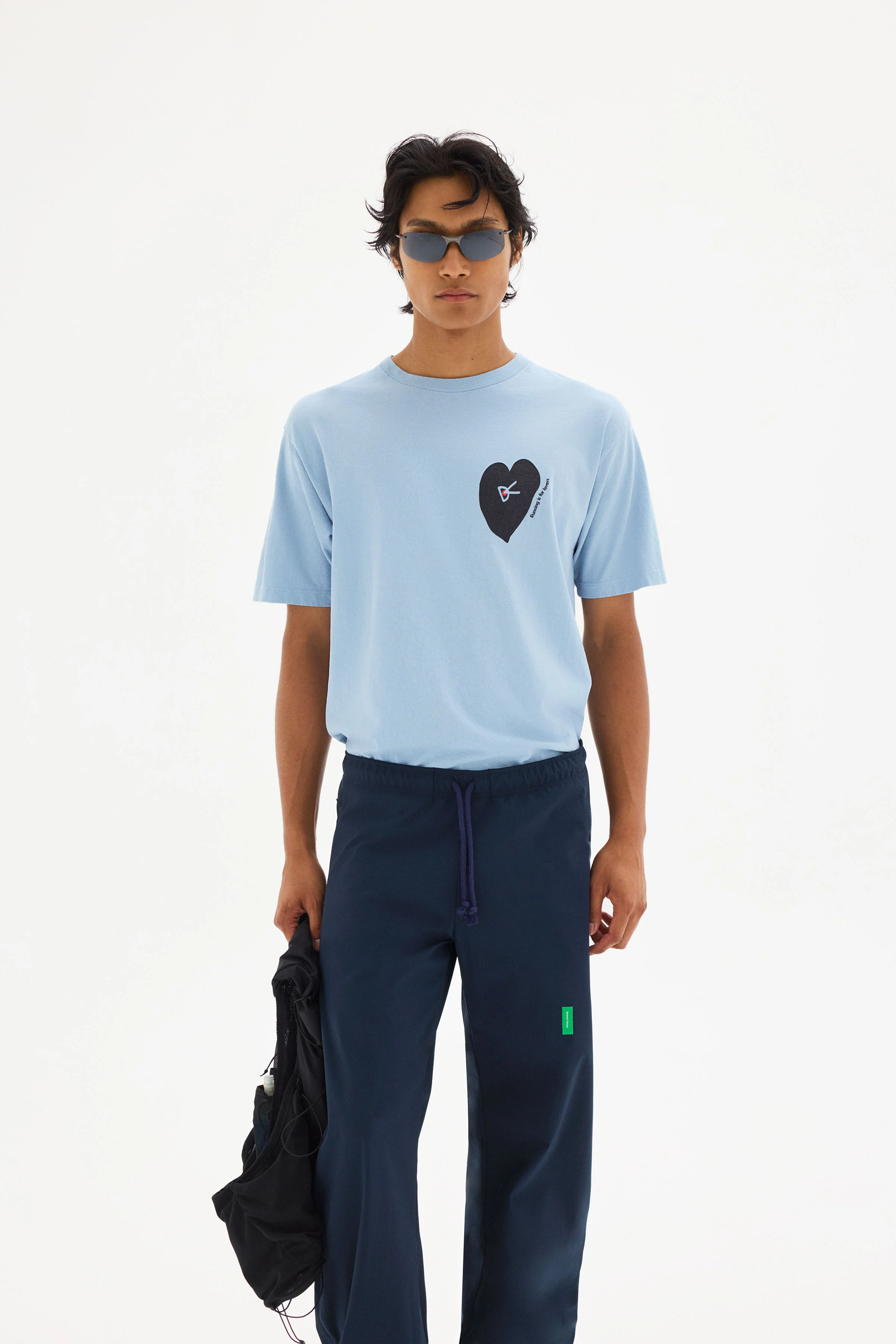 California Cotton Tee, Run in Love Light Blue - Image 3
