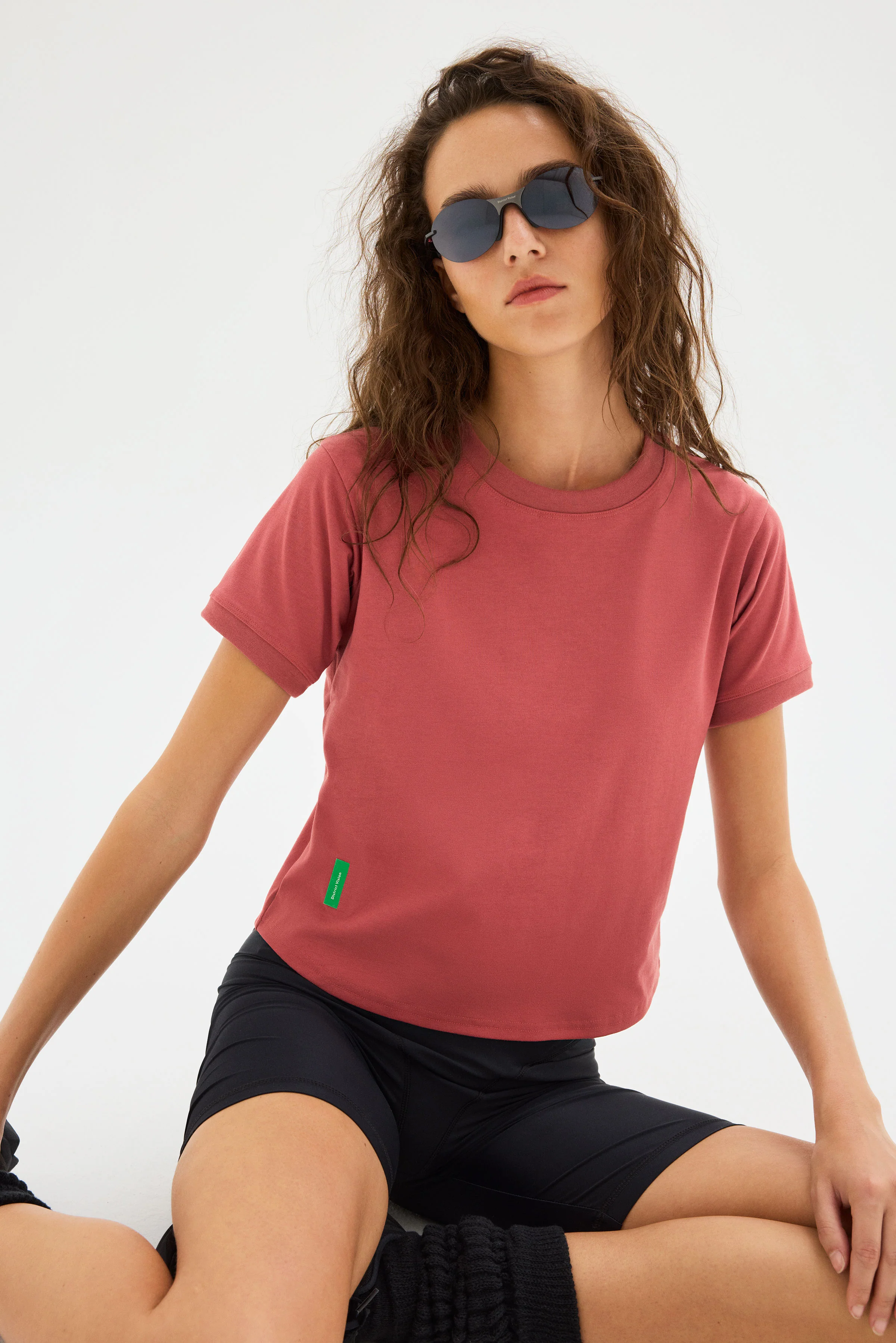 Fitted Cropped T-Shirt, Vintage Red - Image 3
