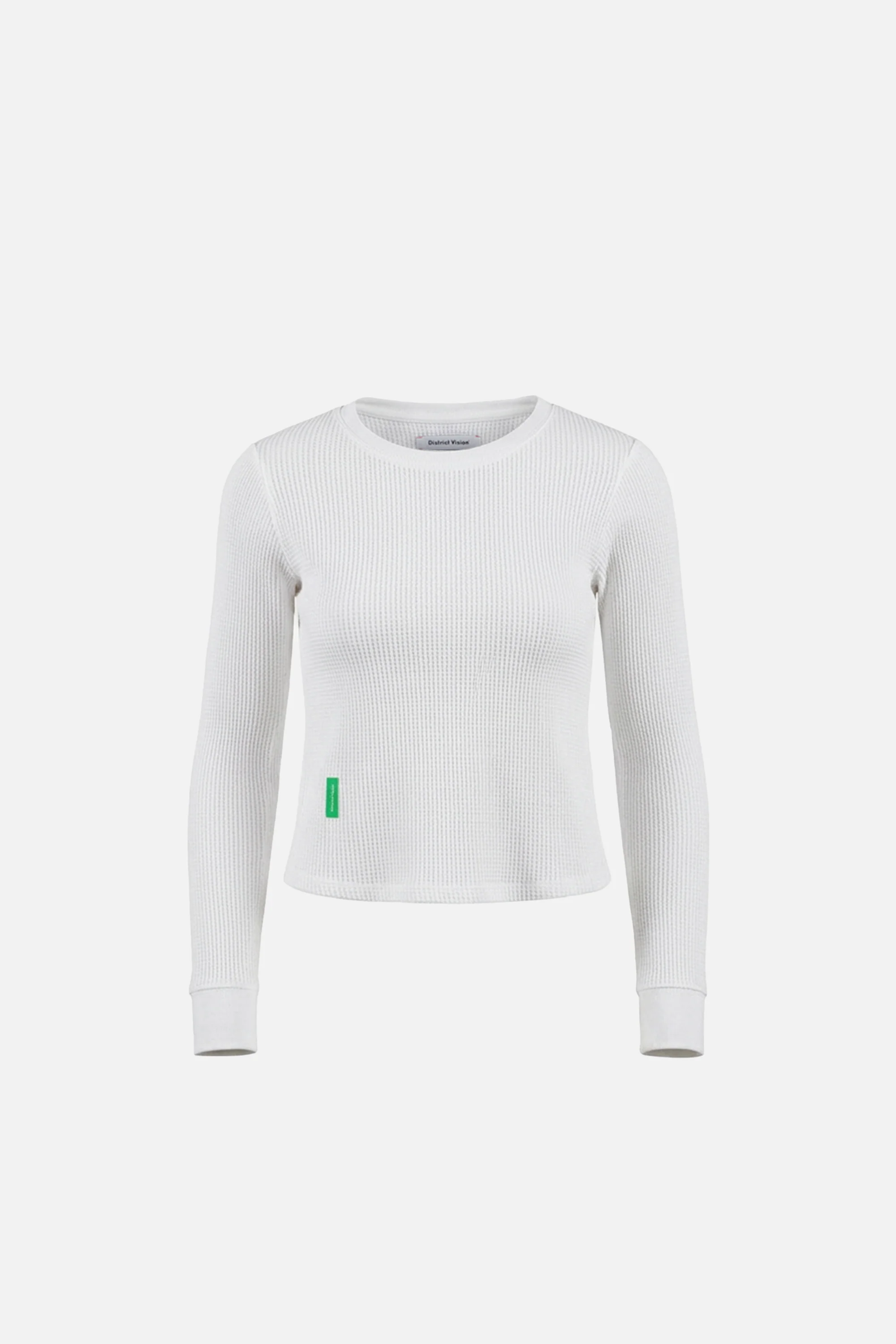 Fitted Long Sleeve Waffle T-Shirt, White