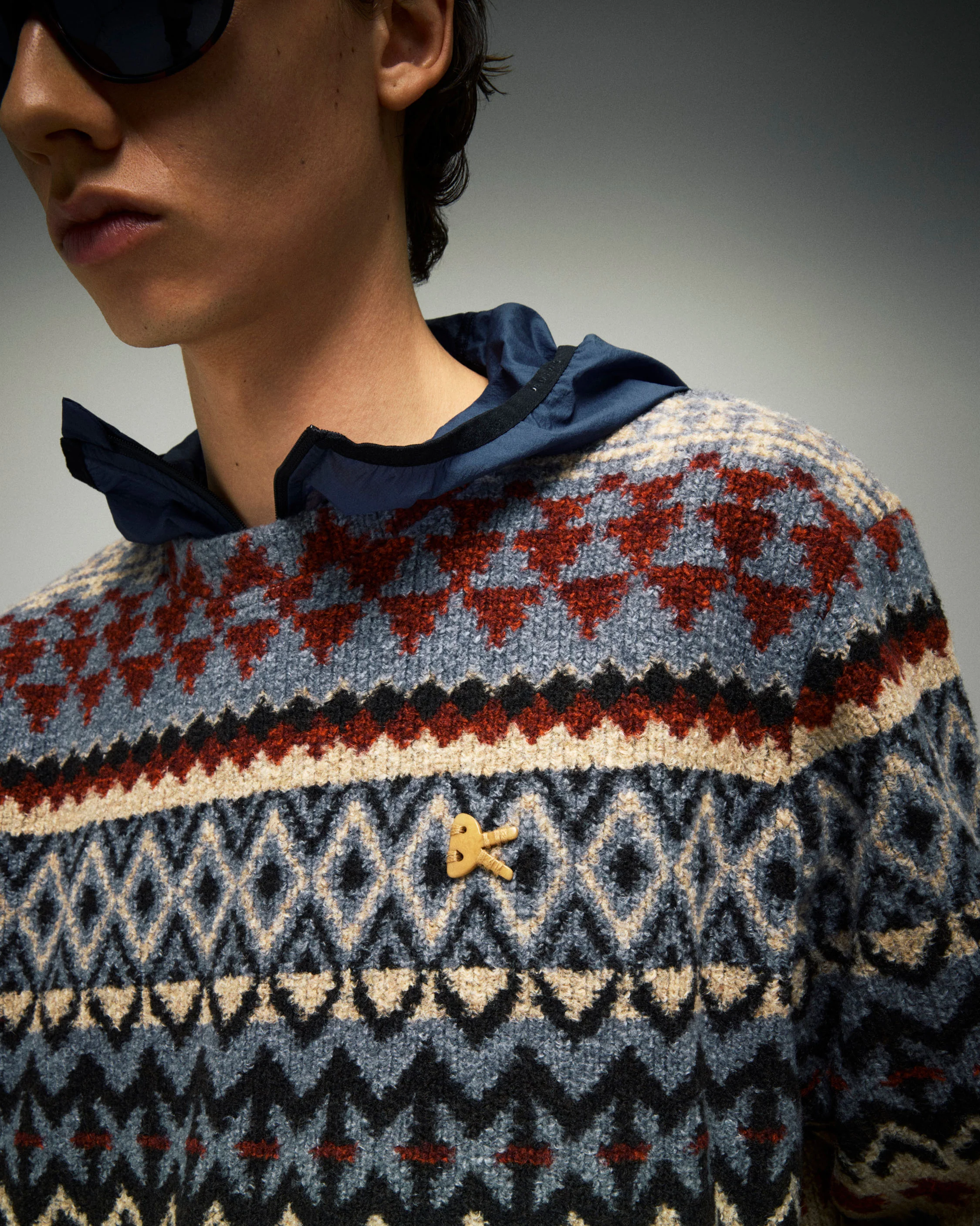 Jacquard Knit Crew Neck, Fair Isle - Image 4