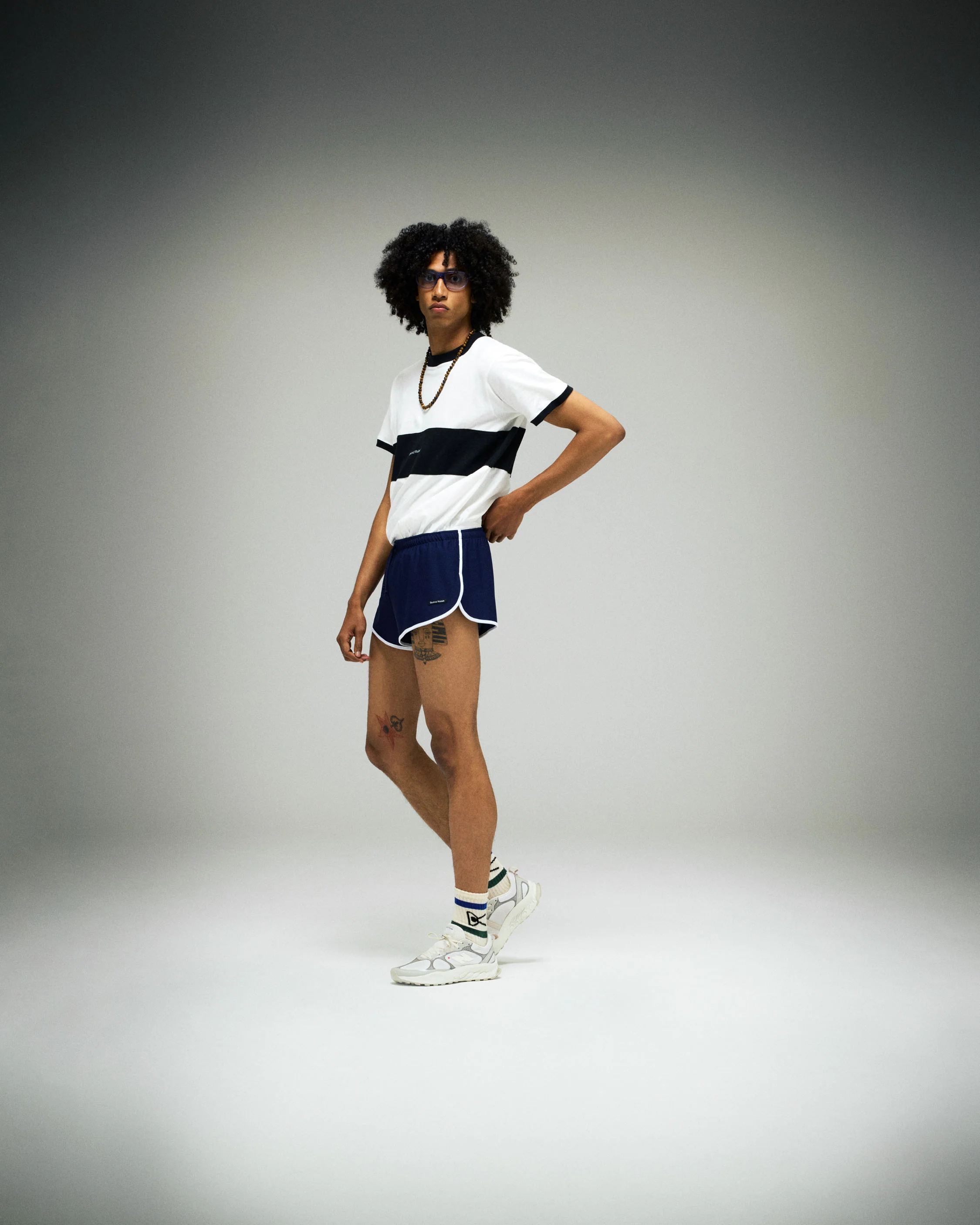 Japan Cotton Ringer Tee, Vintage White-Black - Image 3