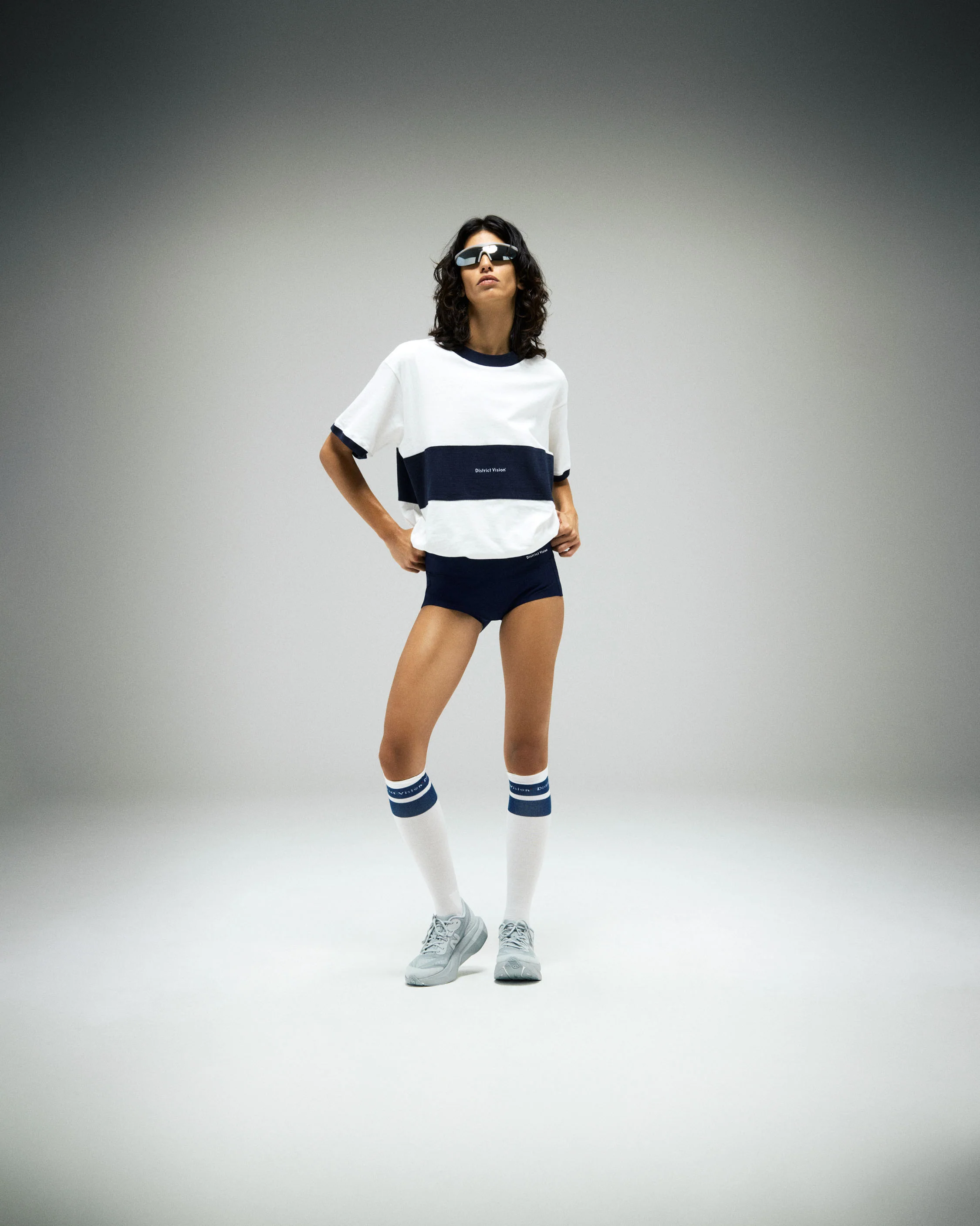 Japan Cotton Ringer Tee, Vintage White-Navy - Image 3