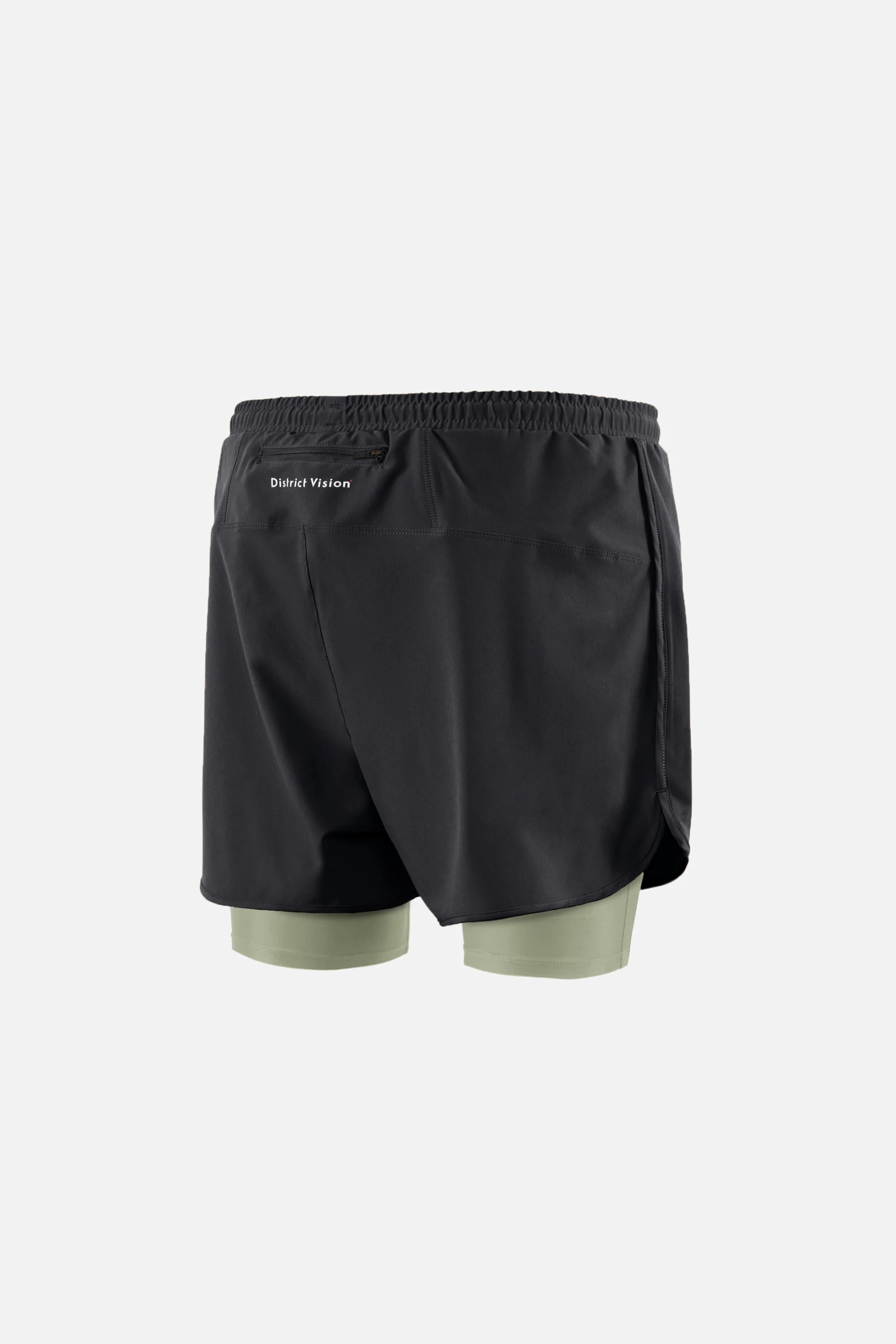 Layered Pocketed Trail Shorts, Black/Ash - Image 2