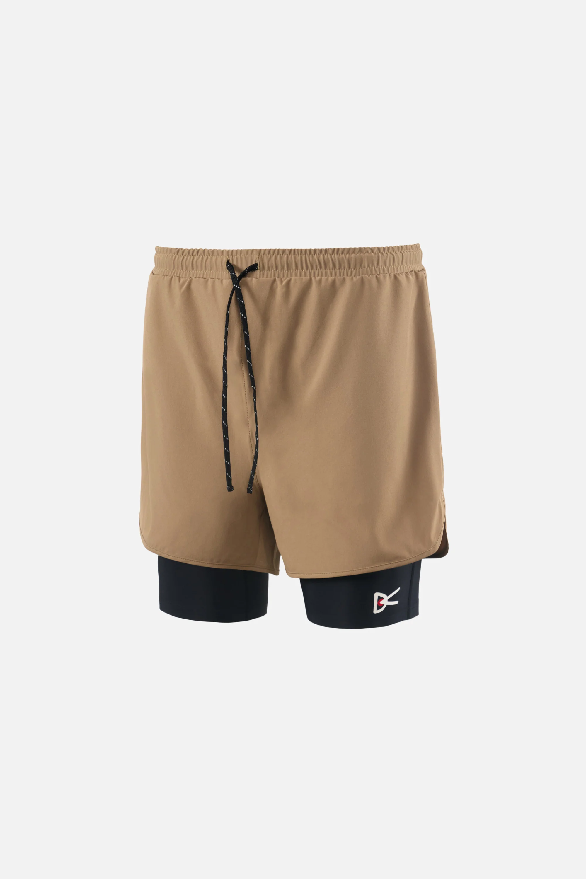 Layered Pocketed Trail Shorts, Morel/Black