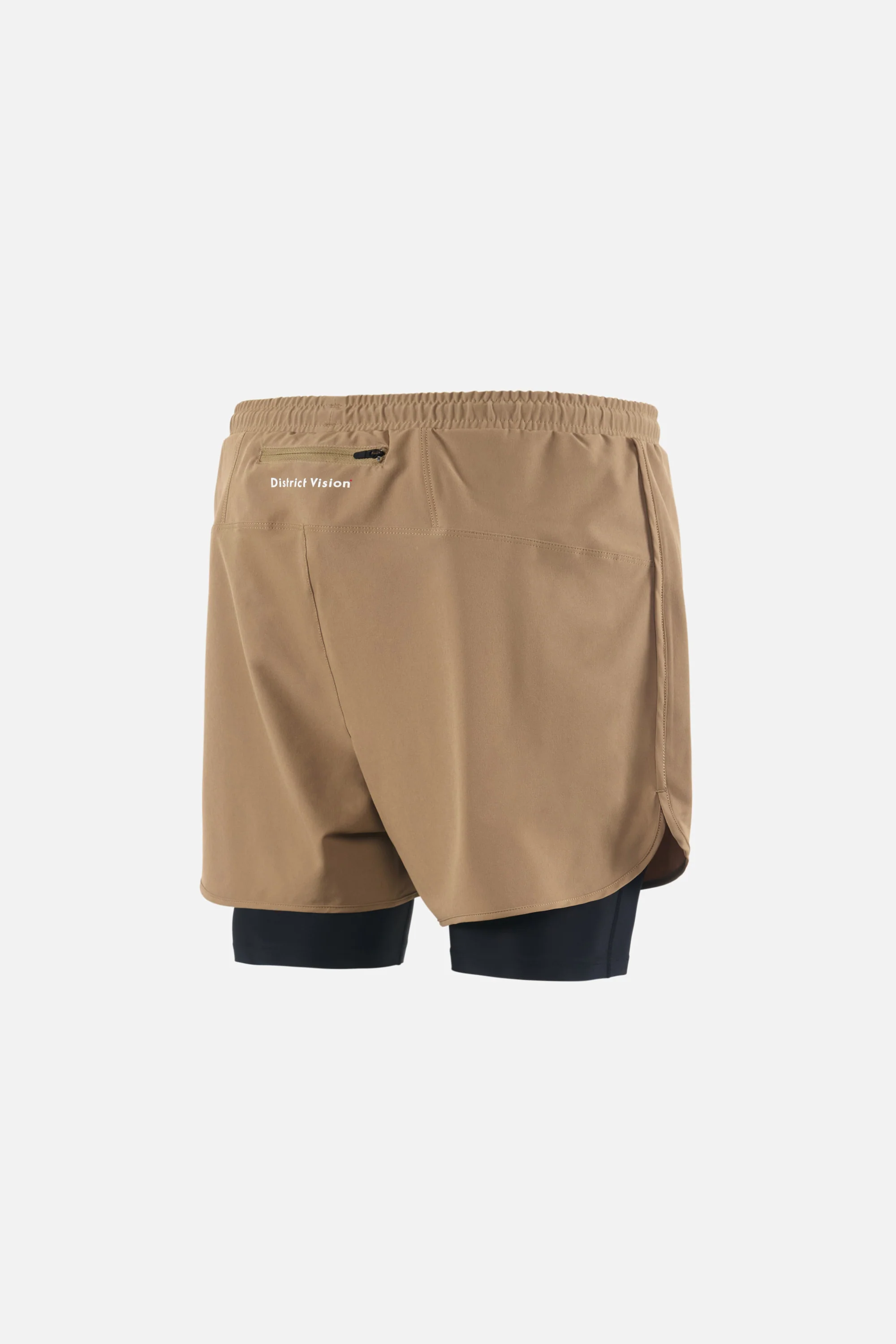 Layered Pocketed Trail Shorts, Morel/Black - Image 2