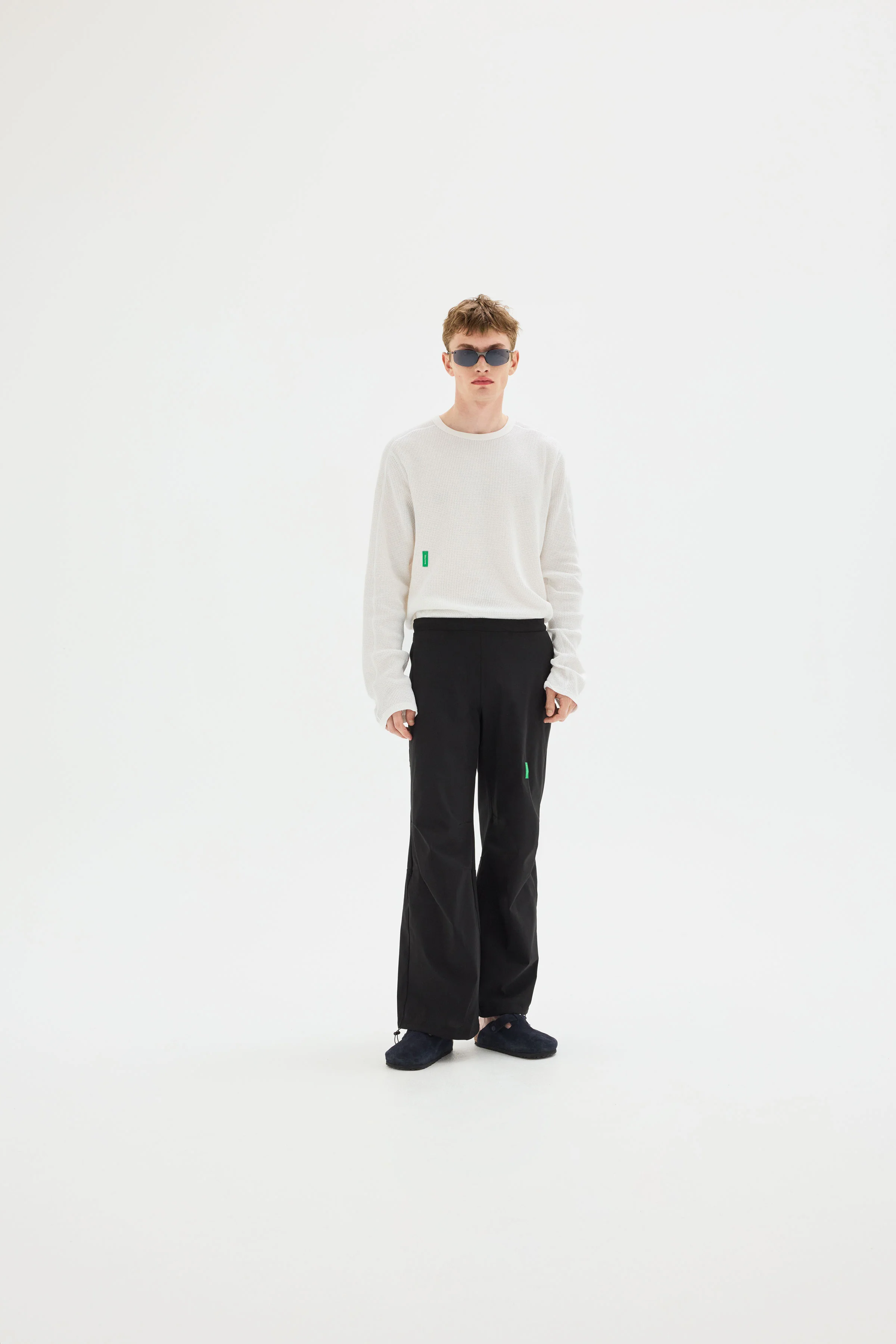 Long Sleeve Waffle Tee, White - Image 3