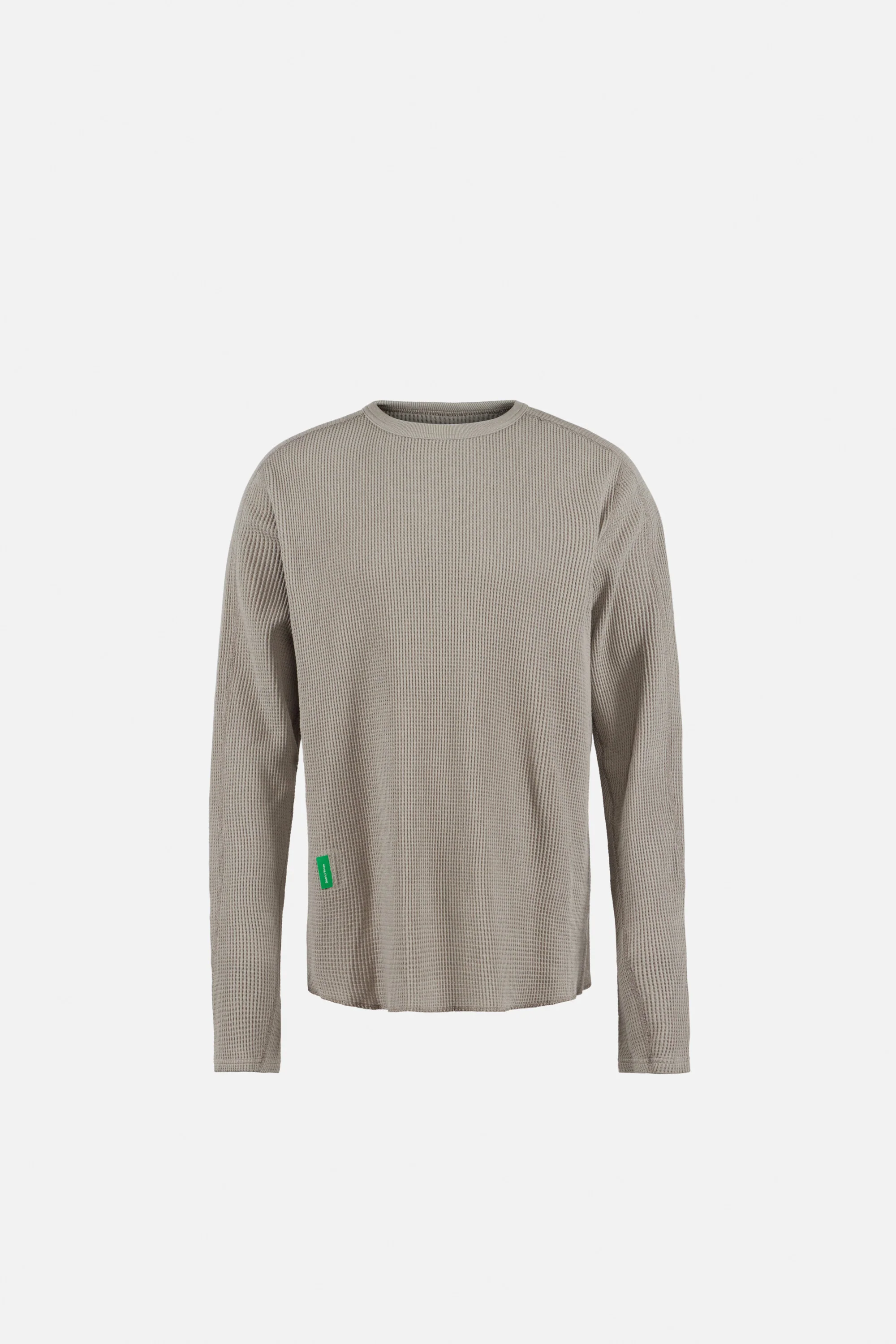 Long Sleeve Waffle Tee, Stone Grey