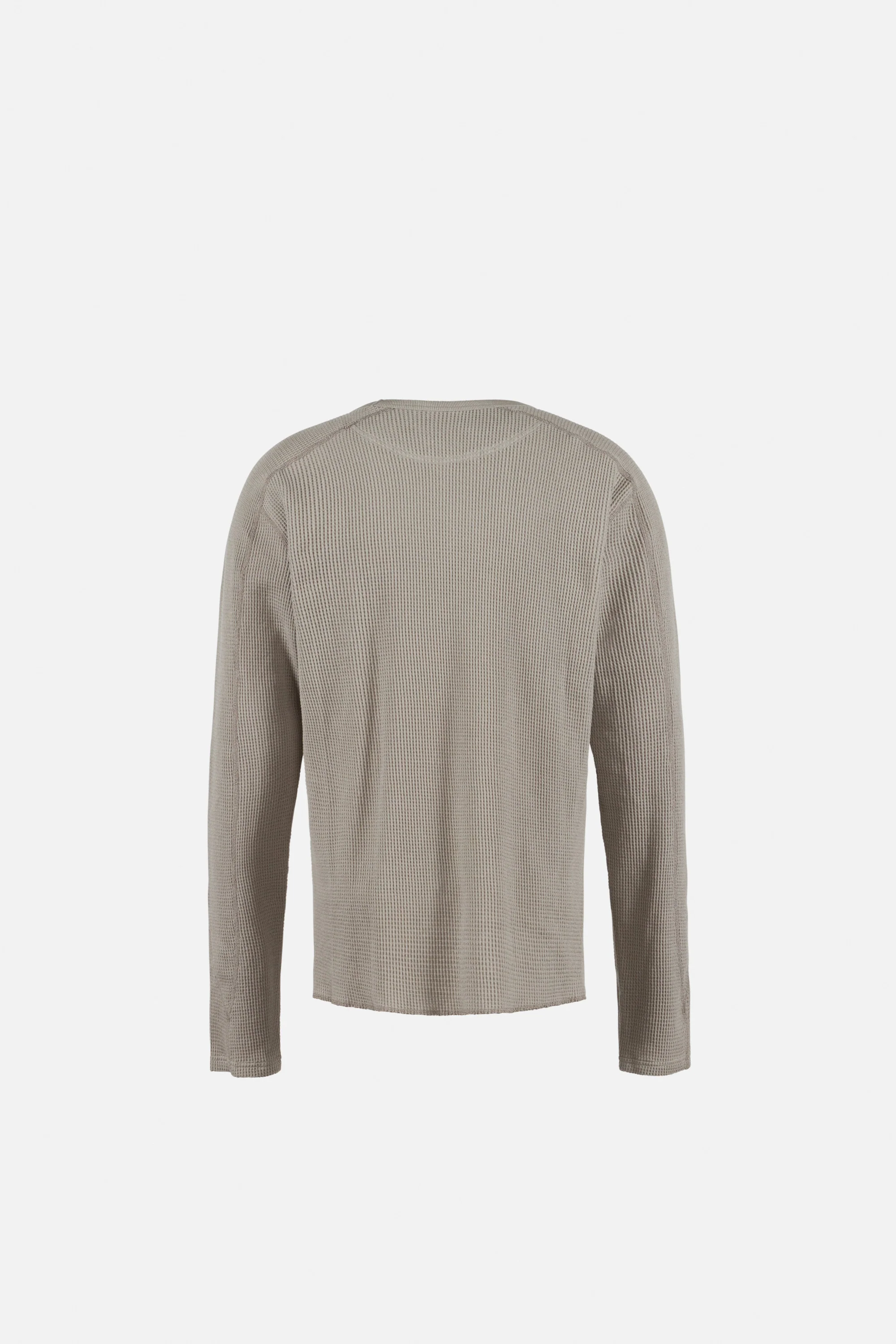 Long Sleeve Waffle Tee, Stone Grey - Image 2