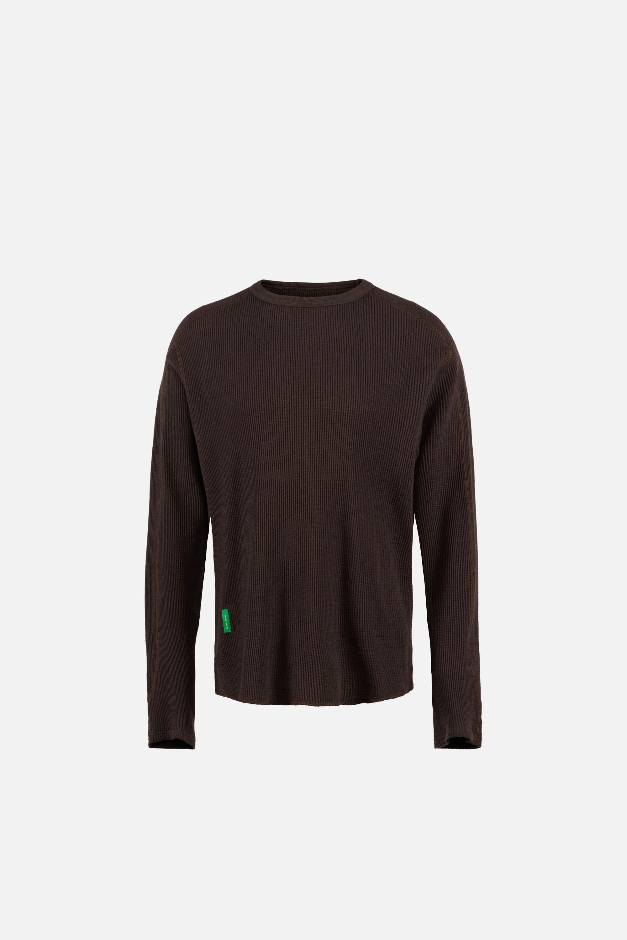 Long Sleeve Waffle Tee, Umber
