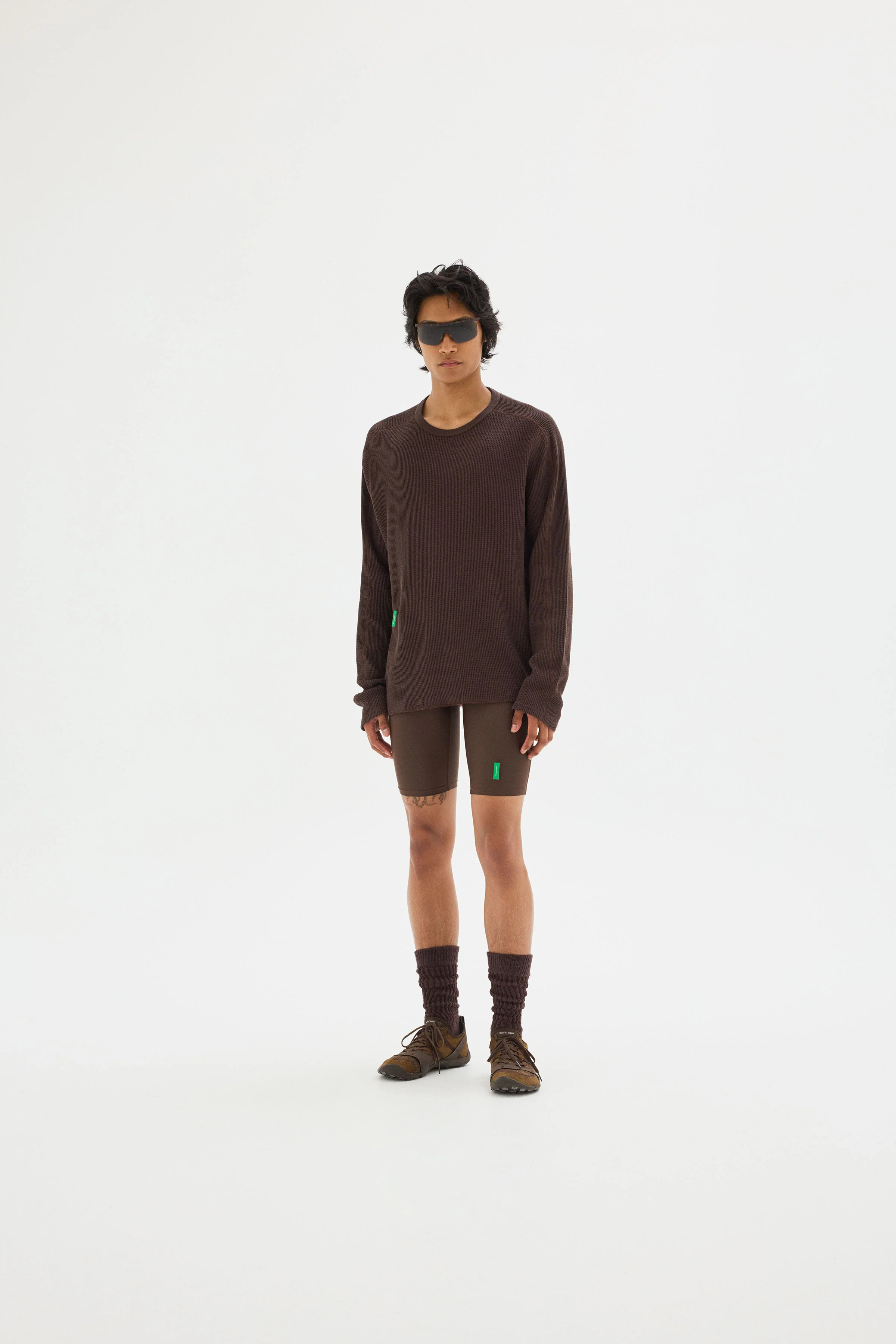 Long Sleeve Waffle Tee, Umber - Image 3