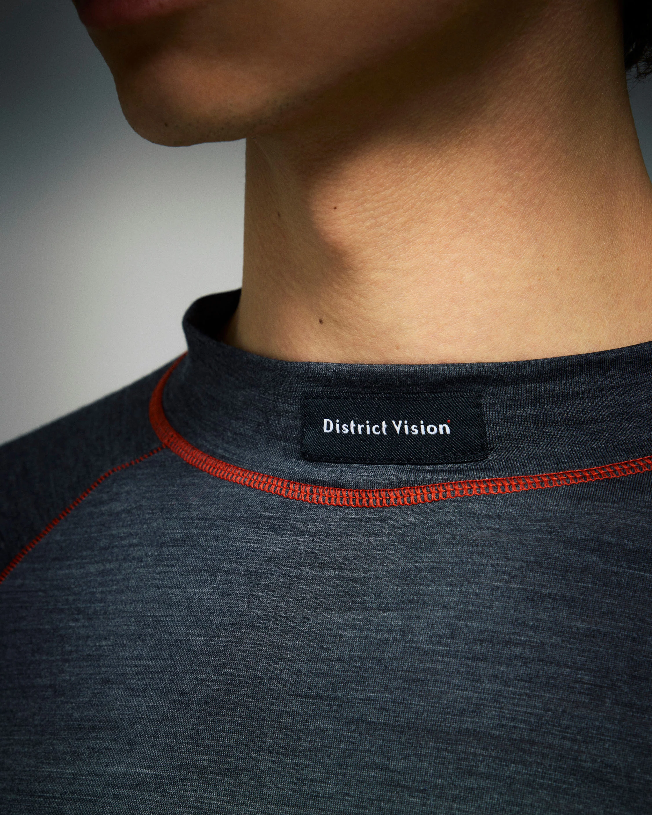 Merino Long Sleeve Mock Tee, Dark Melange - Image 4