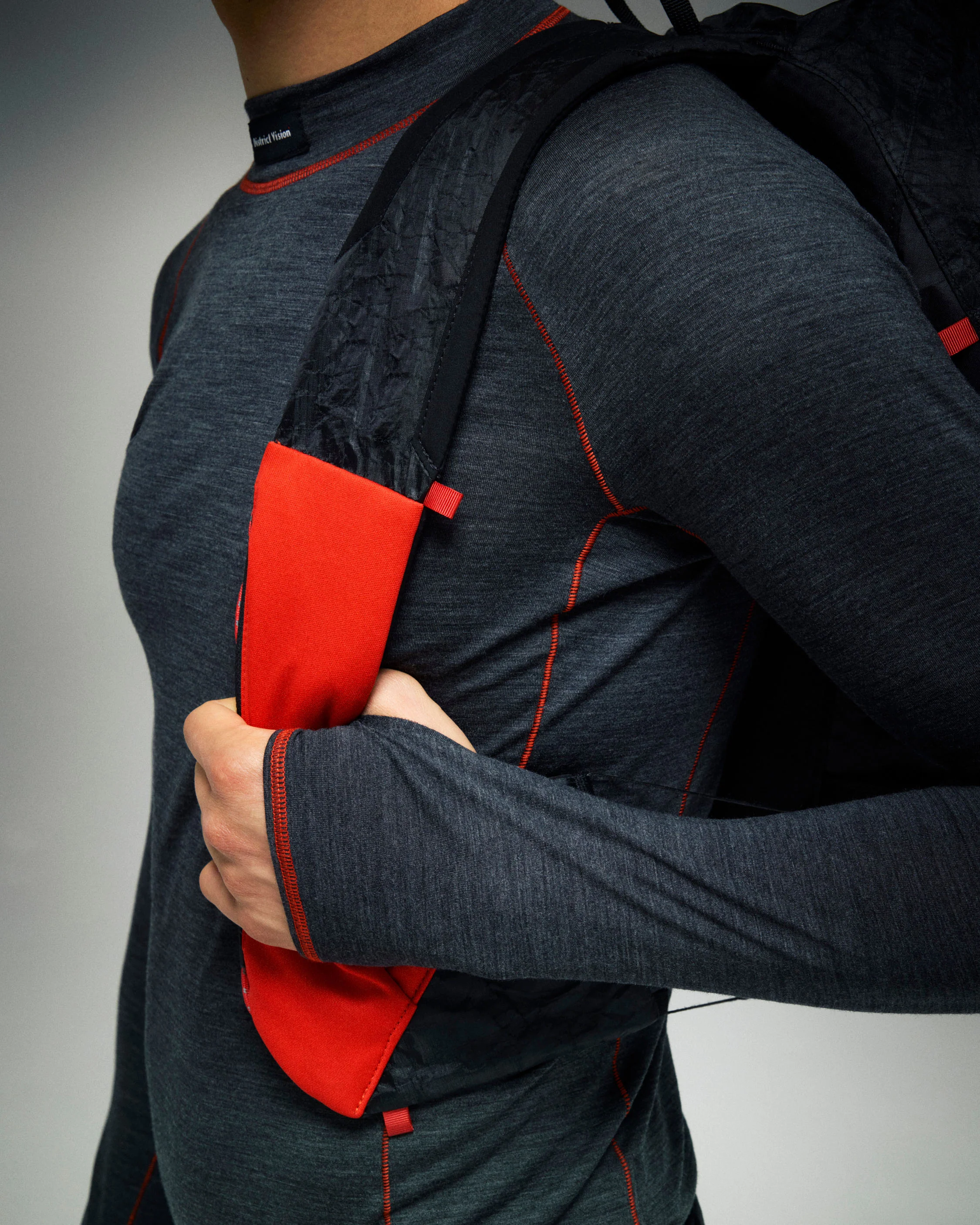 Merino Long Sleeve Mock Tee, Dark Melange - Image 5