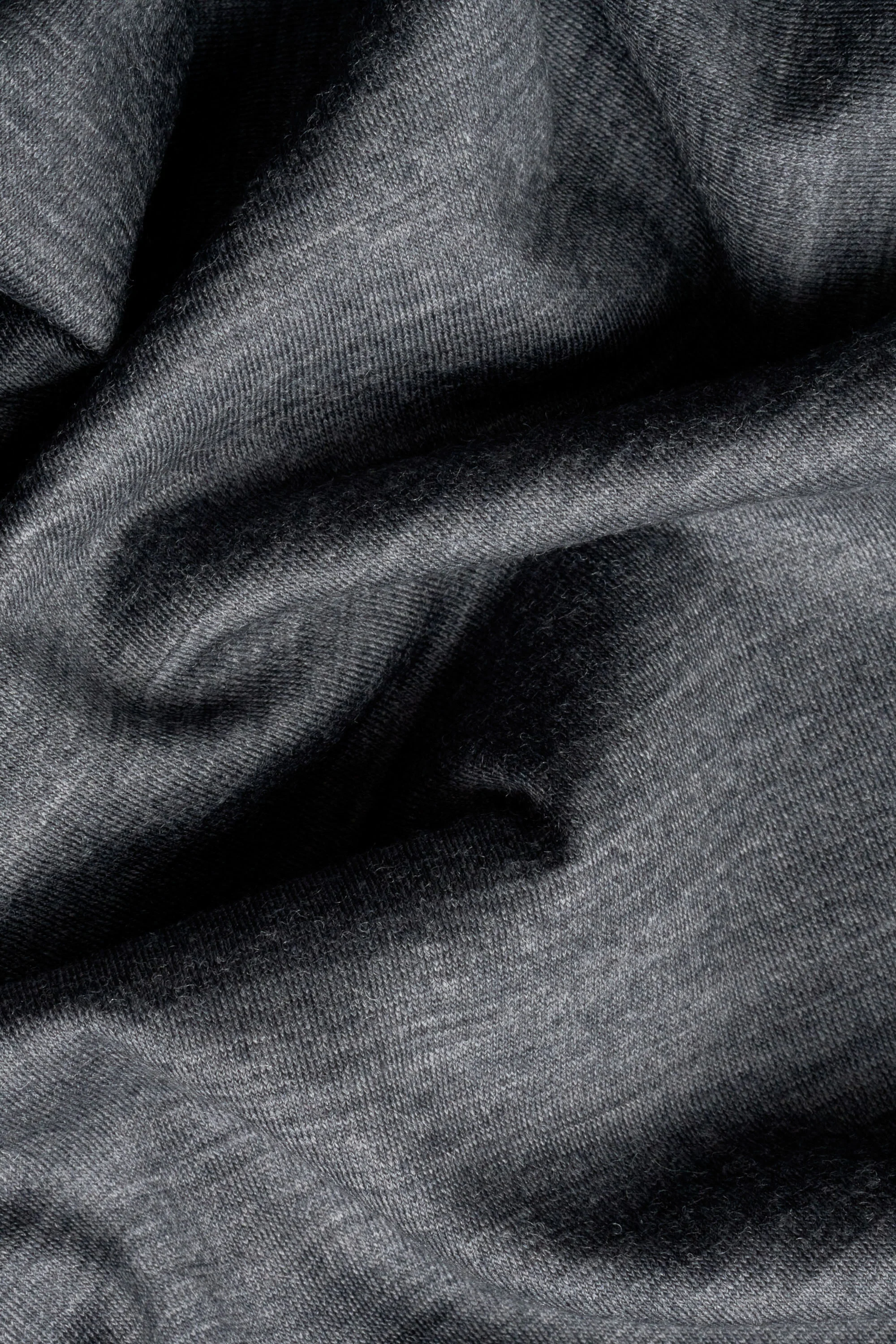 Merino Long Sleeve Fitted Tee, Dark Heather - Image 4