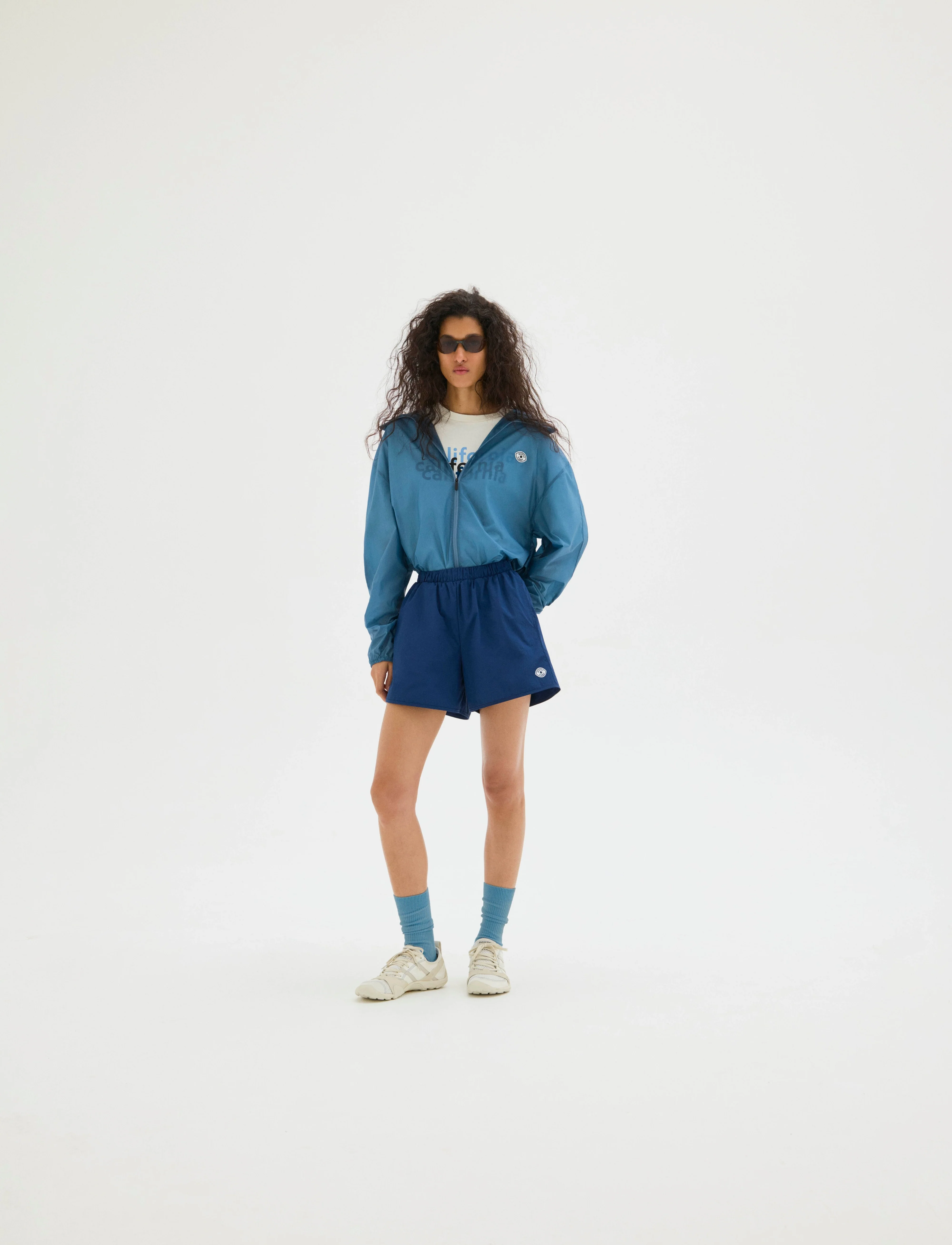 Oversized Recycled Shell Shorts, Navy - Image 3