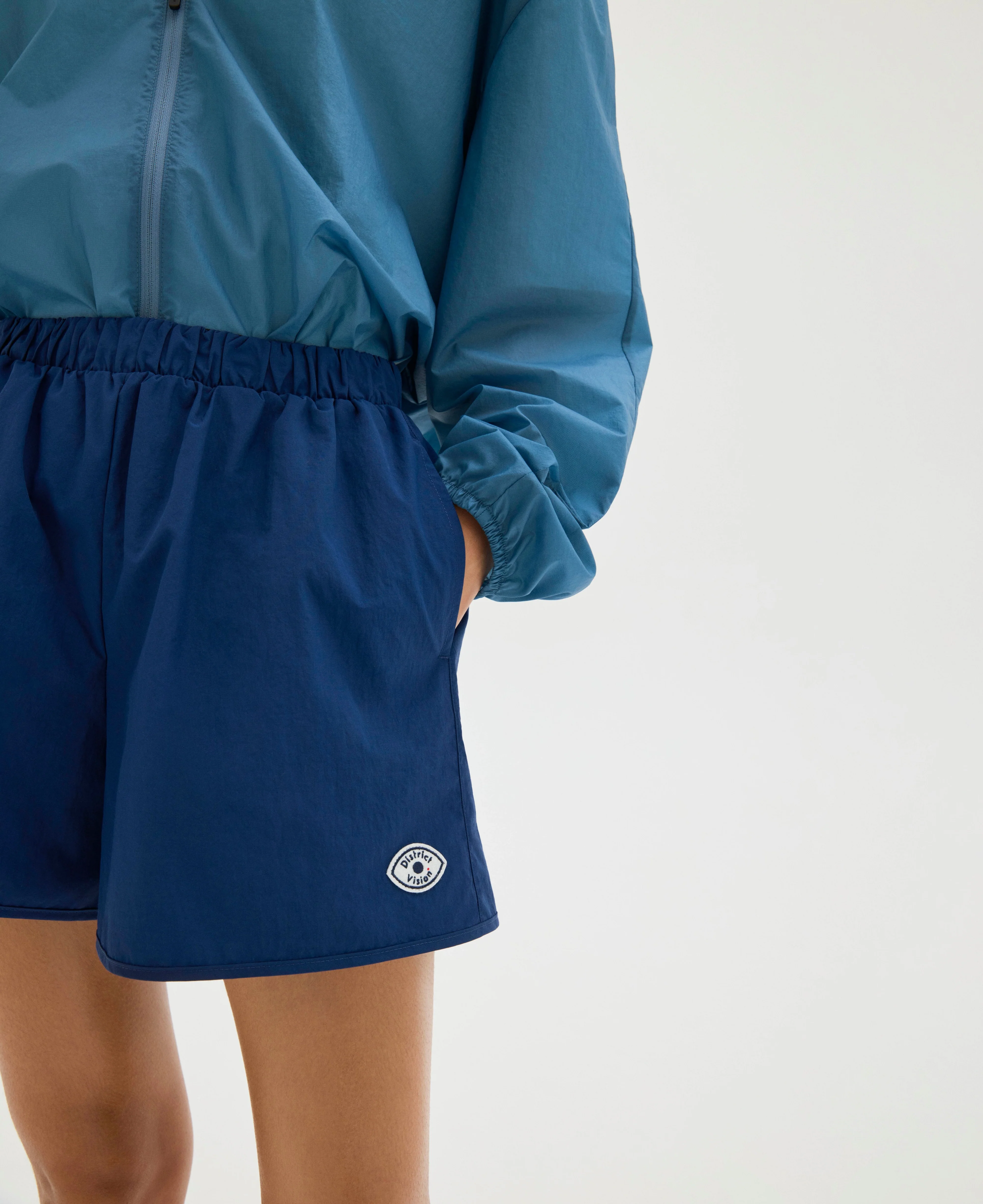 Oversized Recycled Shell Shorts, Navy - Image 4