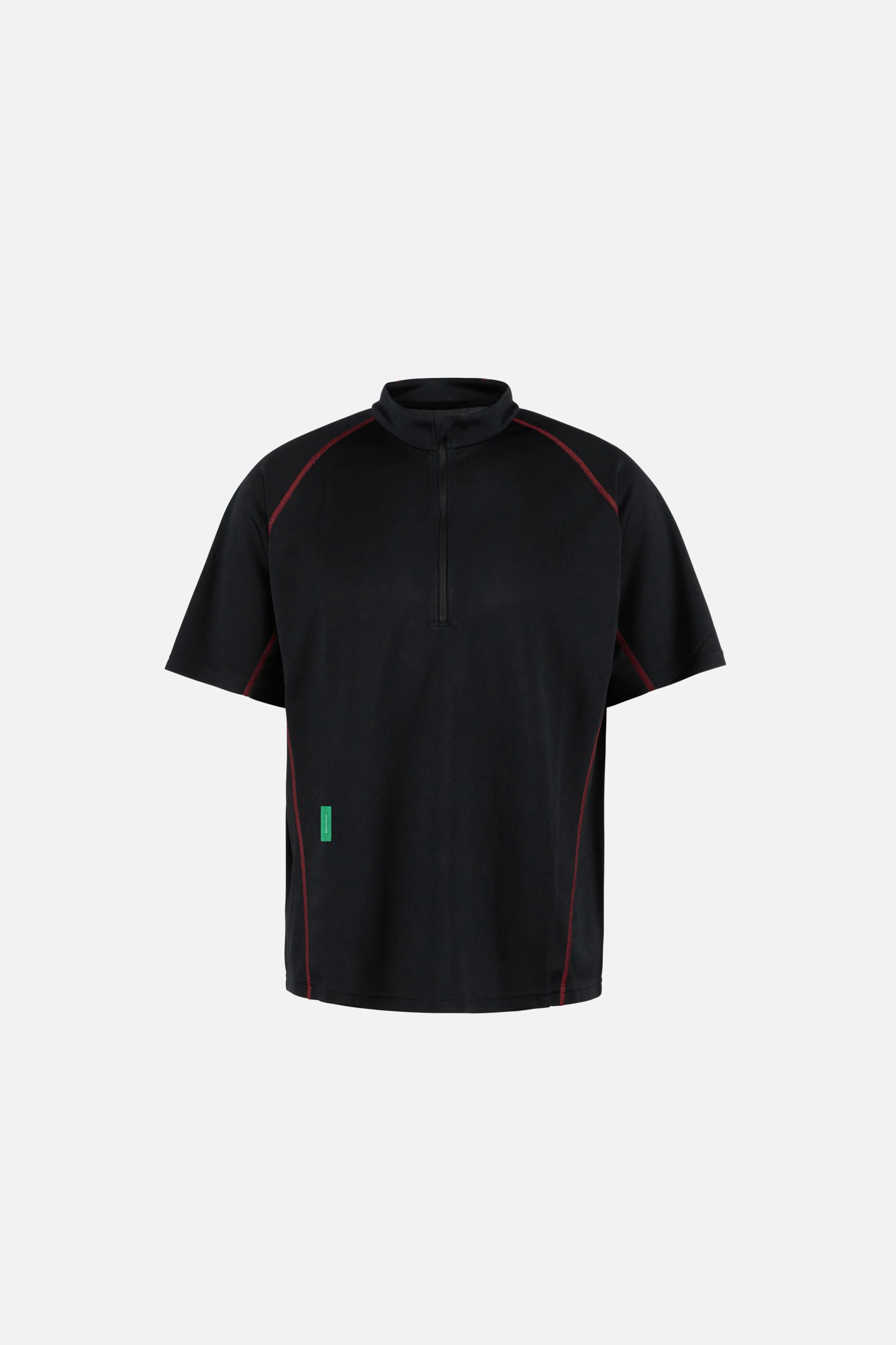 Quarter Zip Training Shirt, Black/Red