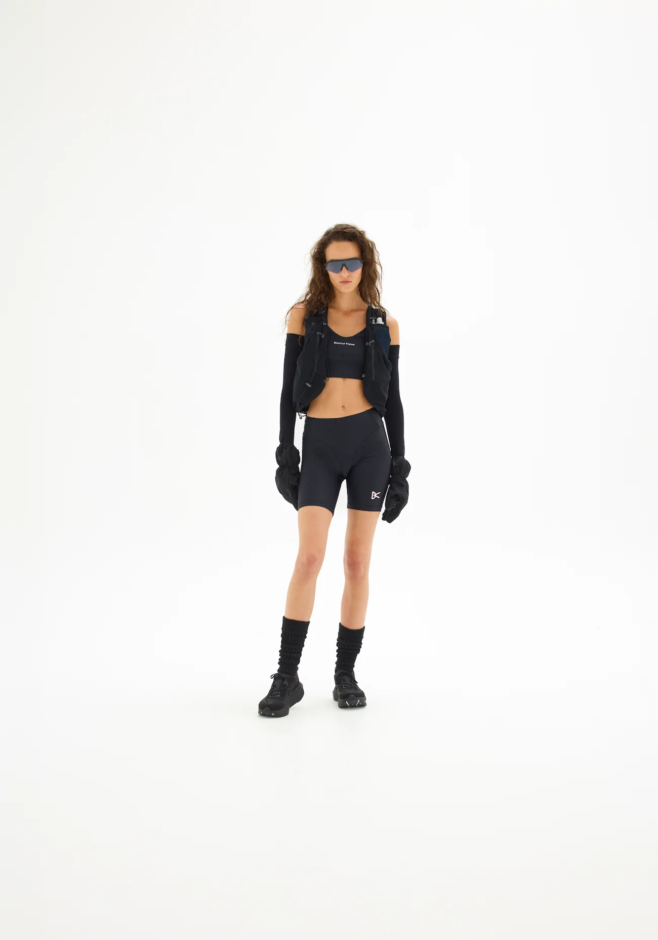 Twin Layer Long Line Bra, Black - Image 3